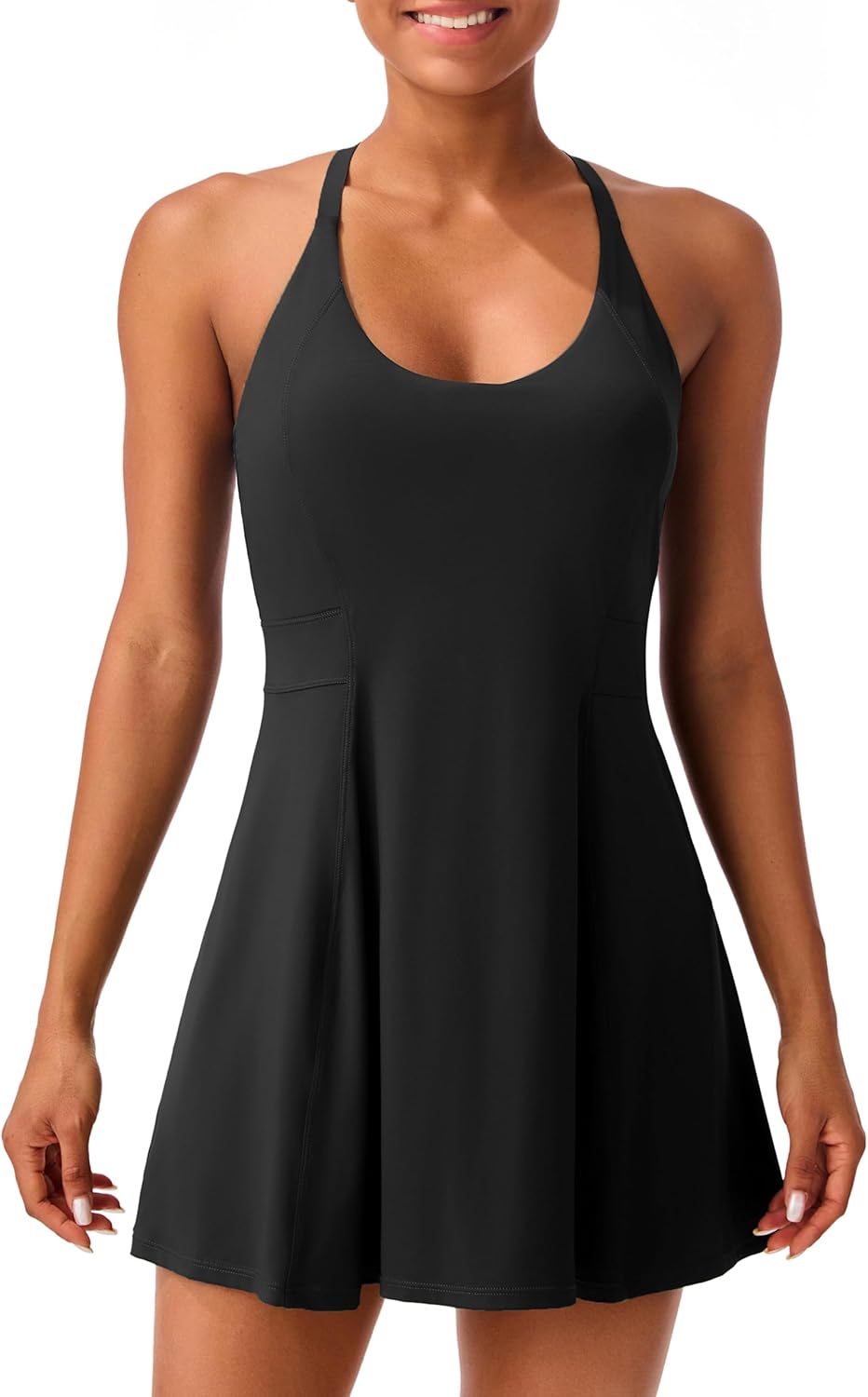 2025 Womens Tennis Dress with Adjustable Straps & Built-in Bra & Shorts Workout...