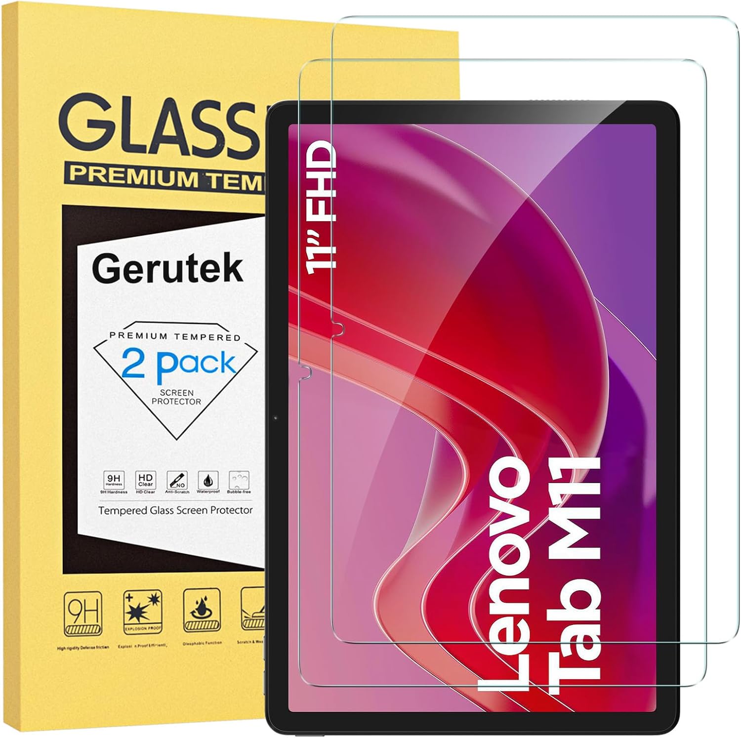 Gerutek 2Pack Screen Protector for Lenovo Tab M11/ Tab K11 11 inch 2024,TB-330FU...