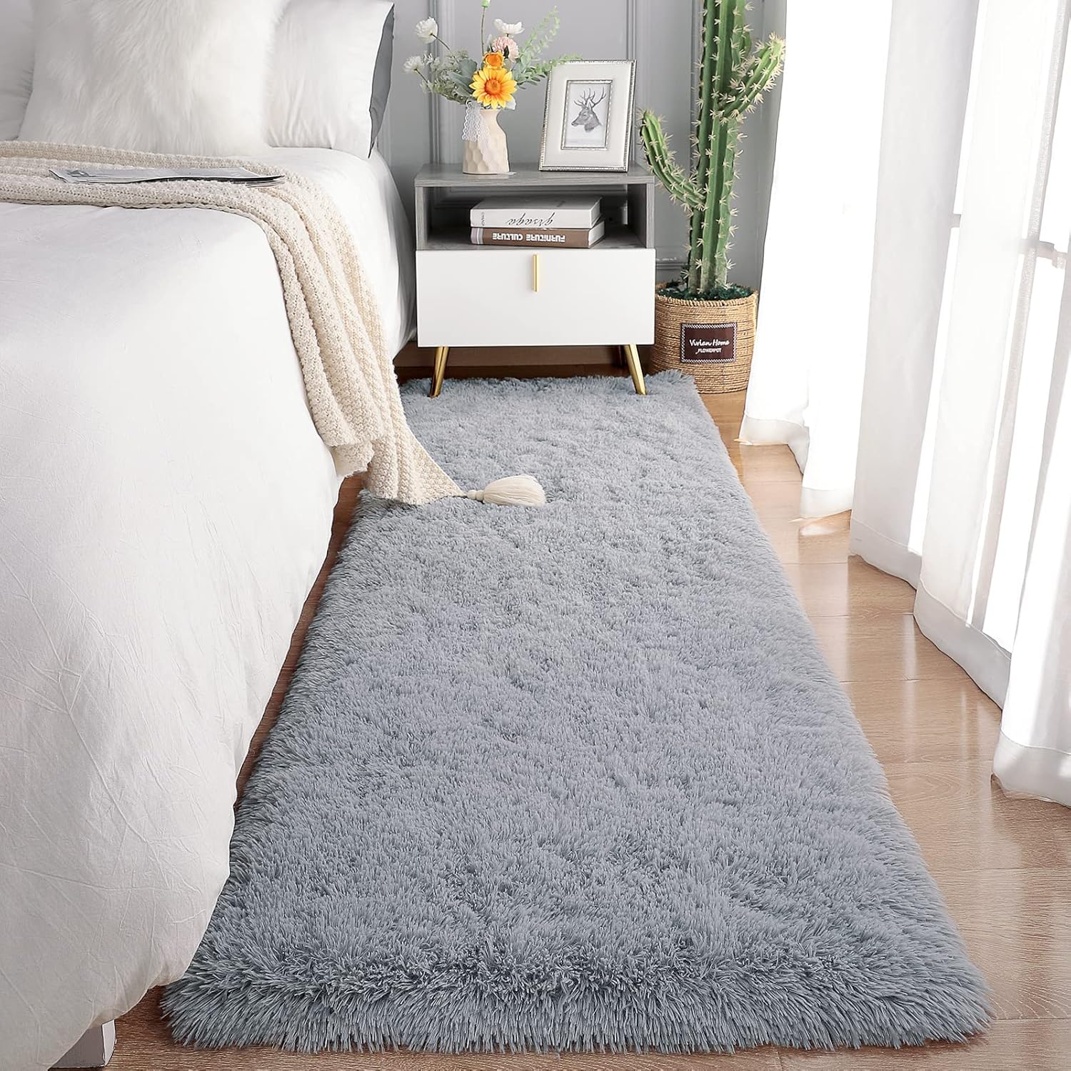 Chicrug Soft Runner Rugs for Bedroom Living Room Plush Fluffy Rug 2x6 Feet, Shag...