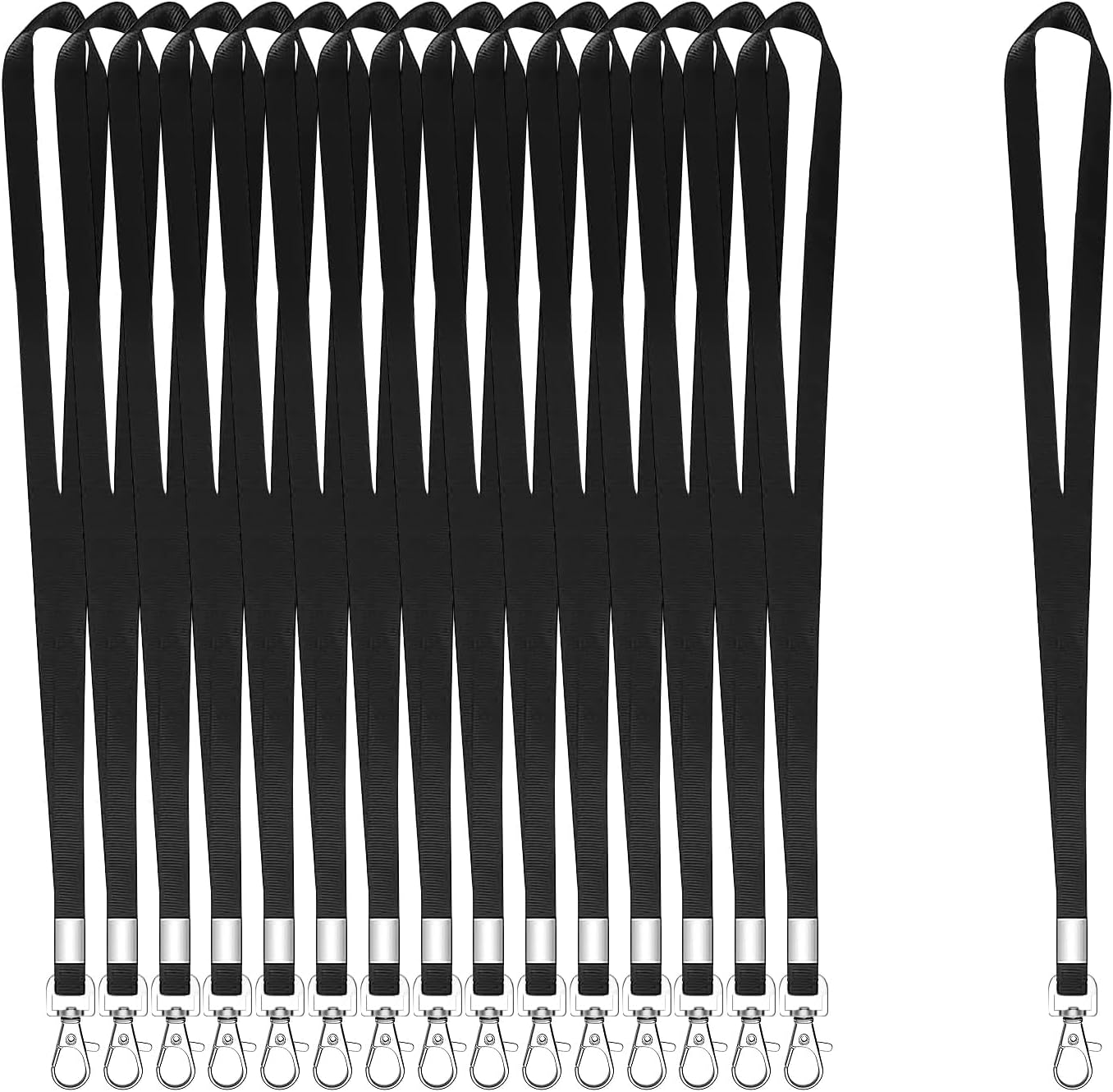 XHDA 50PCS Black Lanyards for Neck, Lanyards for ID Badge, Lanyard with Metal Sw...