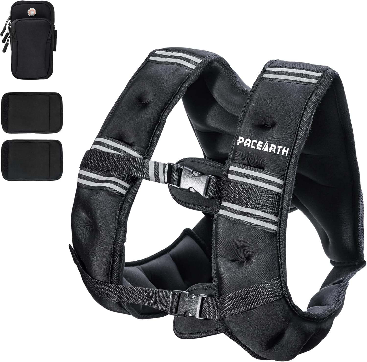 PACEARTH Weighted Vest,4lb/6lb/10lb/12lb/16lb/20lb/25lb/30lb Weight Vest with Re...