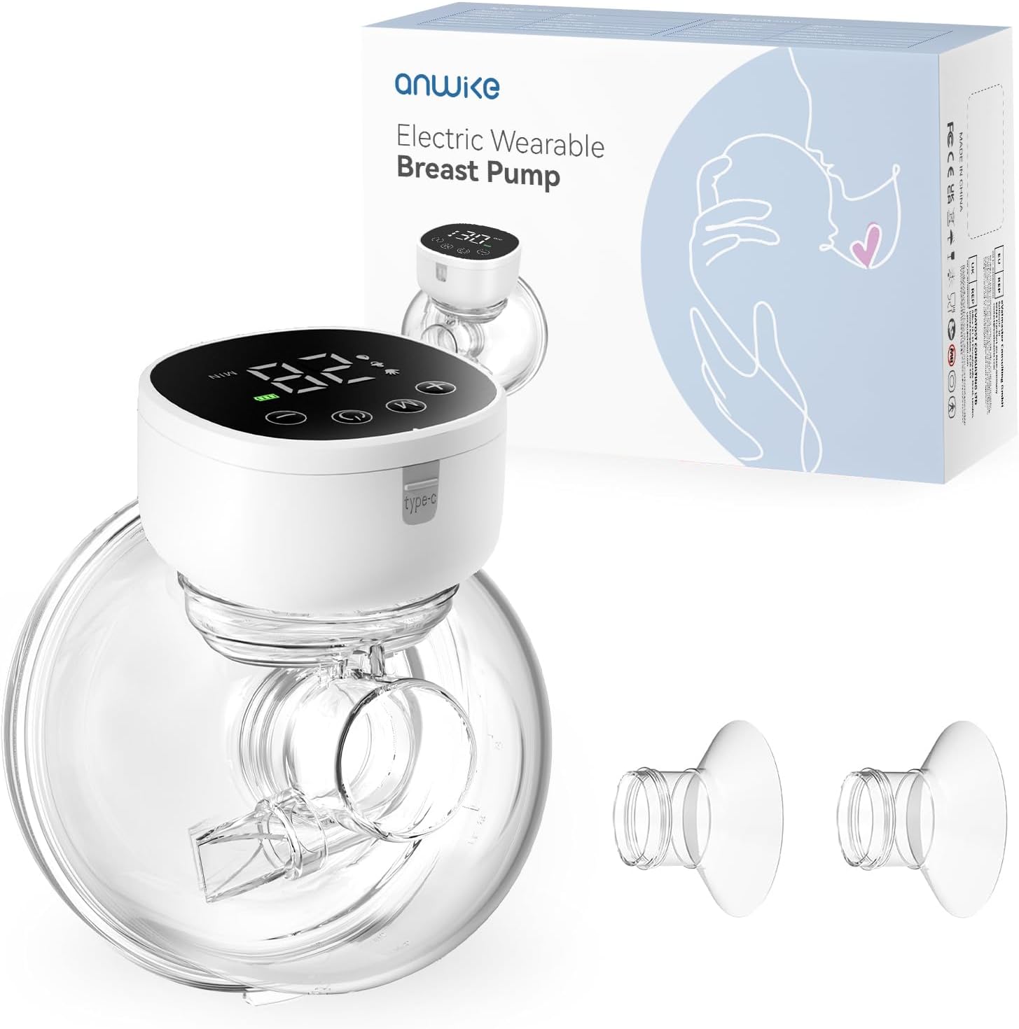 Electric Breast Pump, Hands Free Breast Pump Portable Wearable, Low Noise, 9 Lev...
