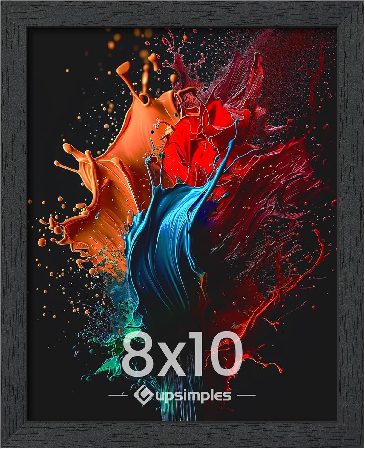 upsimples 8x10 Picture Frame, Wall Gallery Photo Frames with Engineered Wood, Bl...