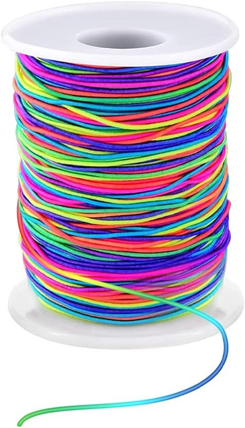 1mm Stretchy Bracelet String, Sturdy Rainbow Elastic String Elastic Cord for Jew...