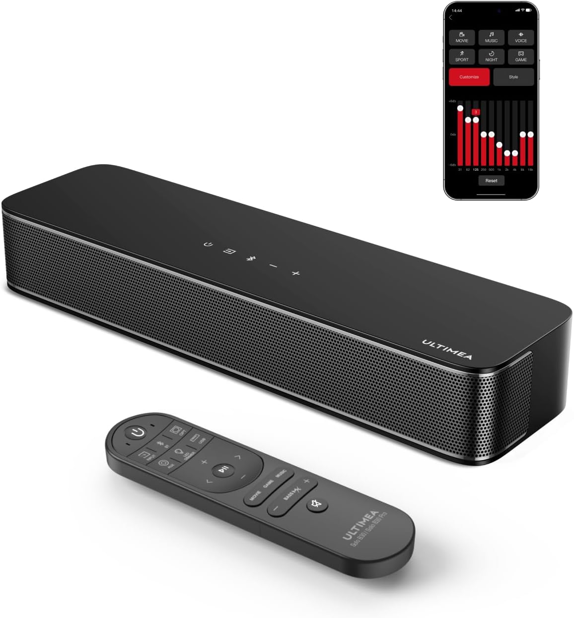 ULTIMEA 2.1ch Sound Bar for TV, Built-in Subwoofer, APP Control, Peak Power 120W...