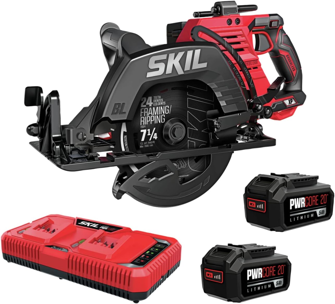 SKIL 2x20V PWR CORE 20 Brushless 7-1/4” Rear Handl...
