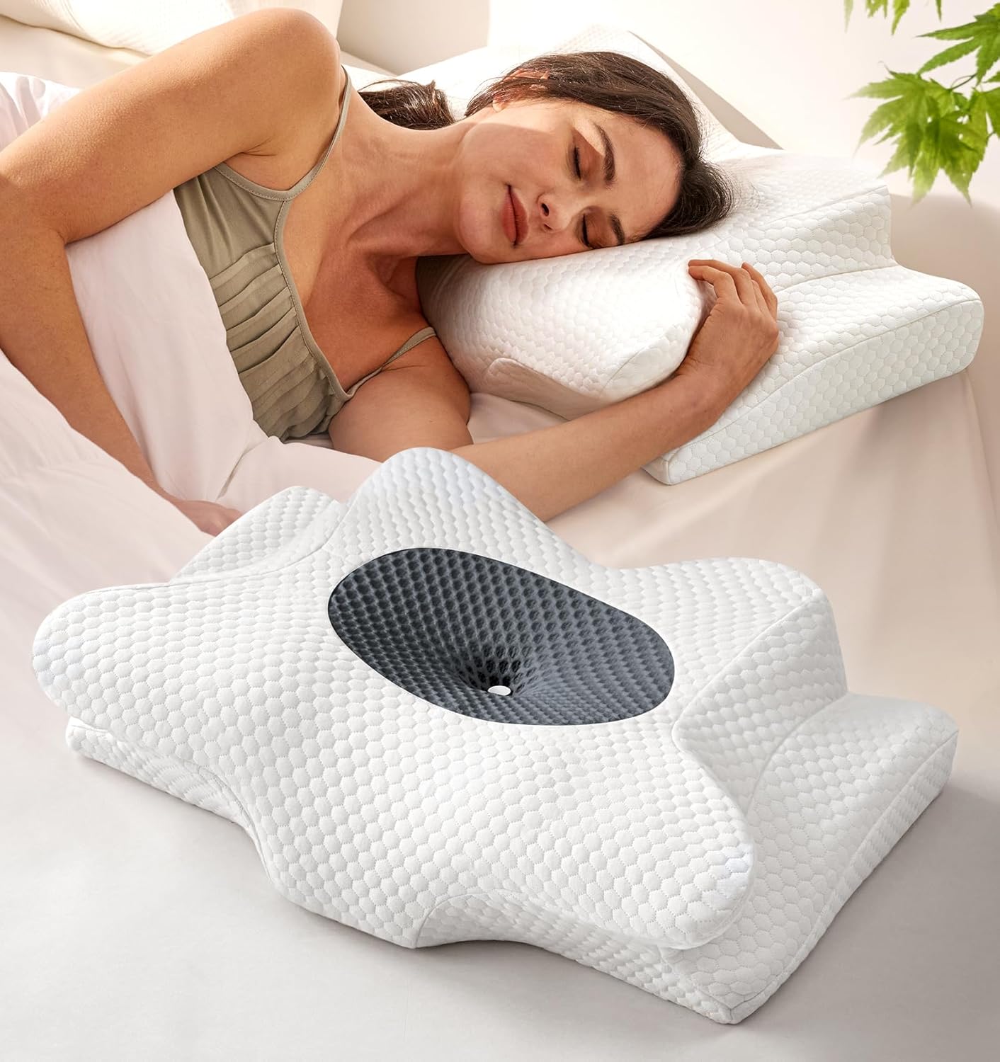 Dream Without Pain Cervical Neck Pillow for Sleeping, Ergonomic Side Sleeper Pil...