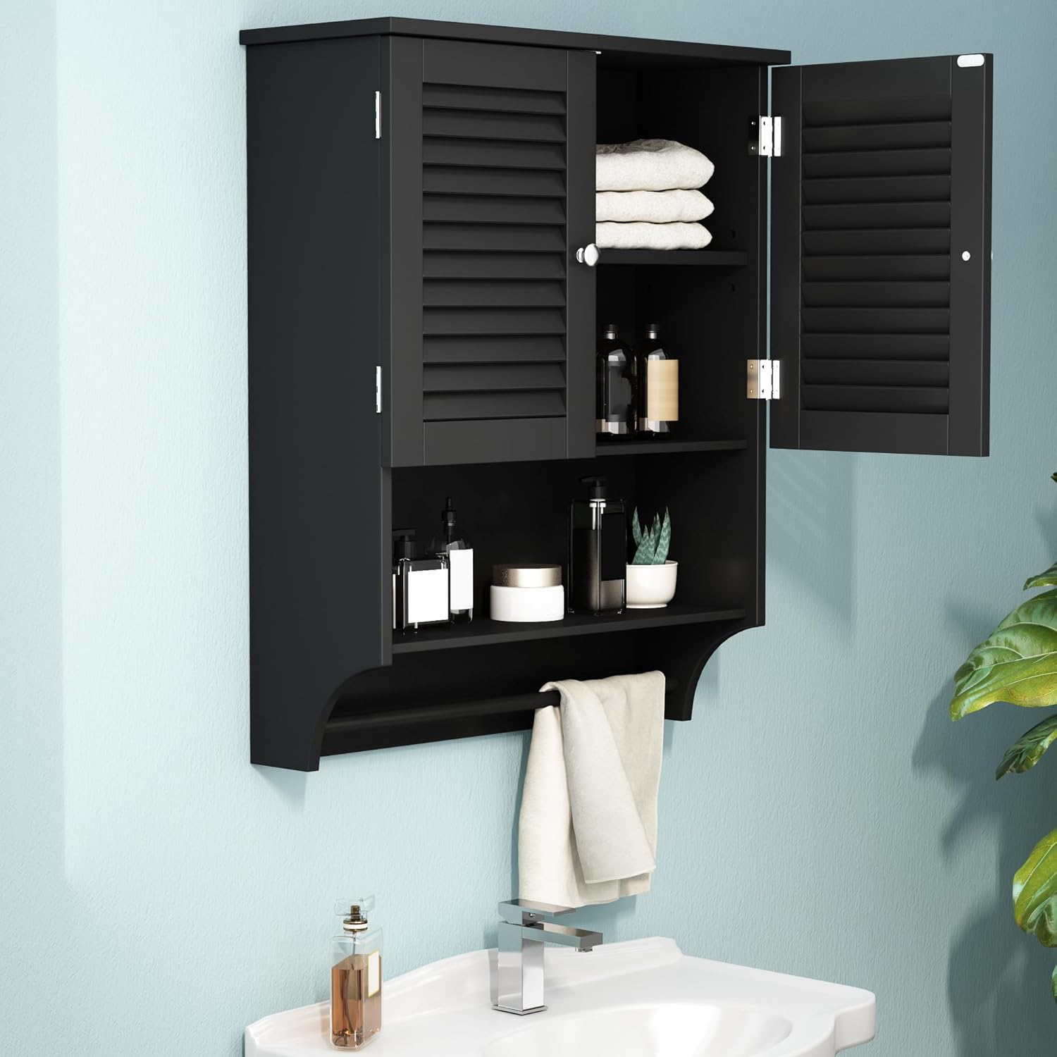 ChooChoo Bathroom Wall Cabinet, Medicine Cabinet, 2 Doors Over The Toilet Space...