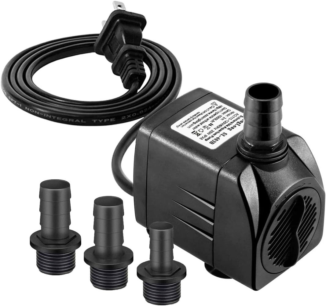 Submersible Pump 400GPH, High-Quality Ultra Quiet Pump with Dry Burning Protecti...