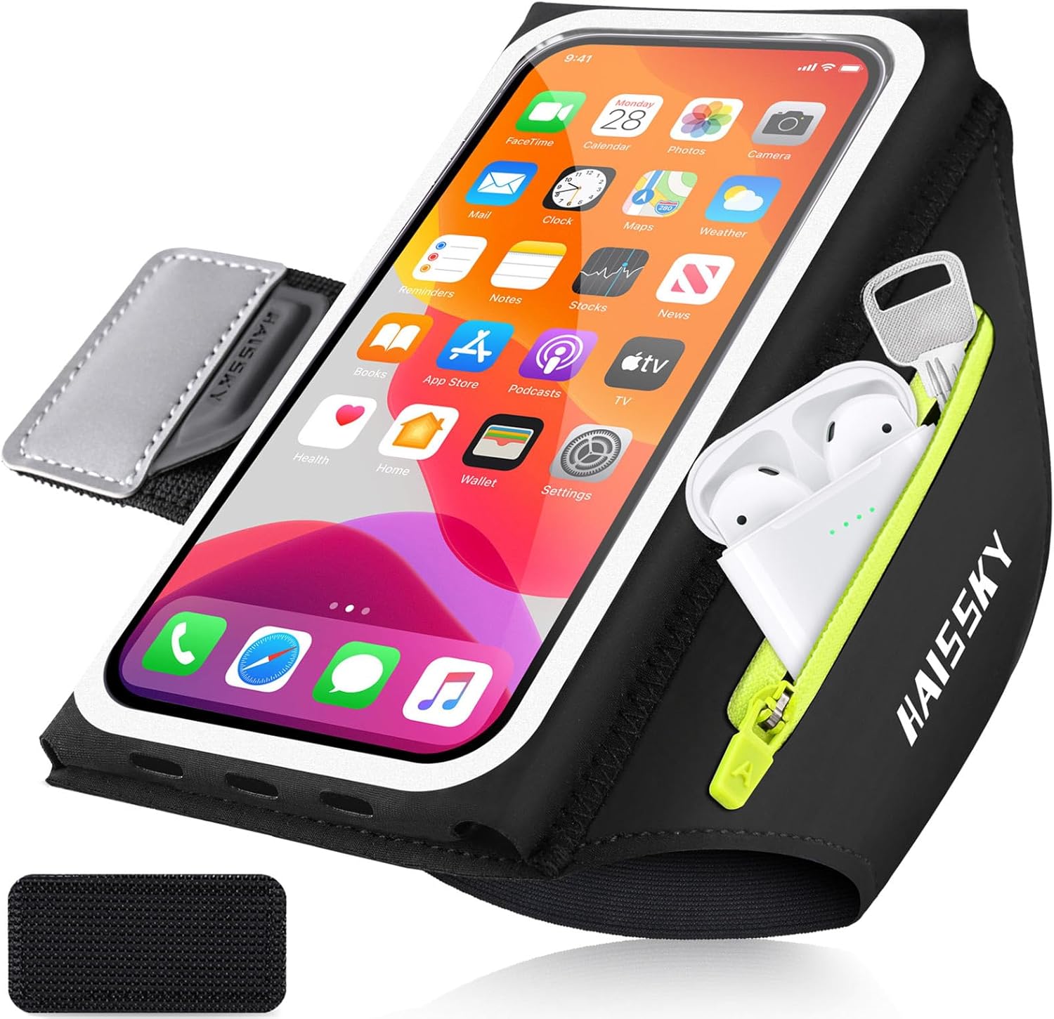 6.8'' Running Phone Holder with Earphone Bag, RAZOBWS Phone Arm Band for iPhone...