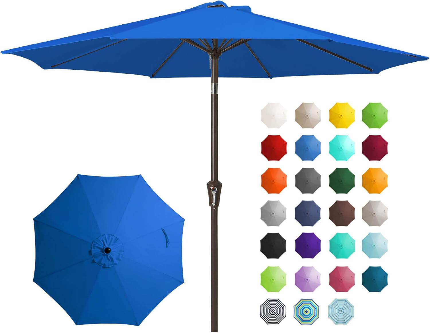 JEAREY 9FT Outdoor Patio Umbrella Outdoor Table Umbrella with Push Button Tilt a...