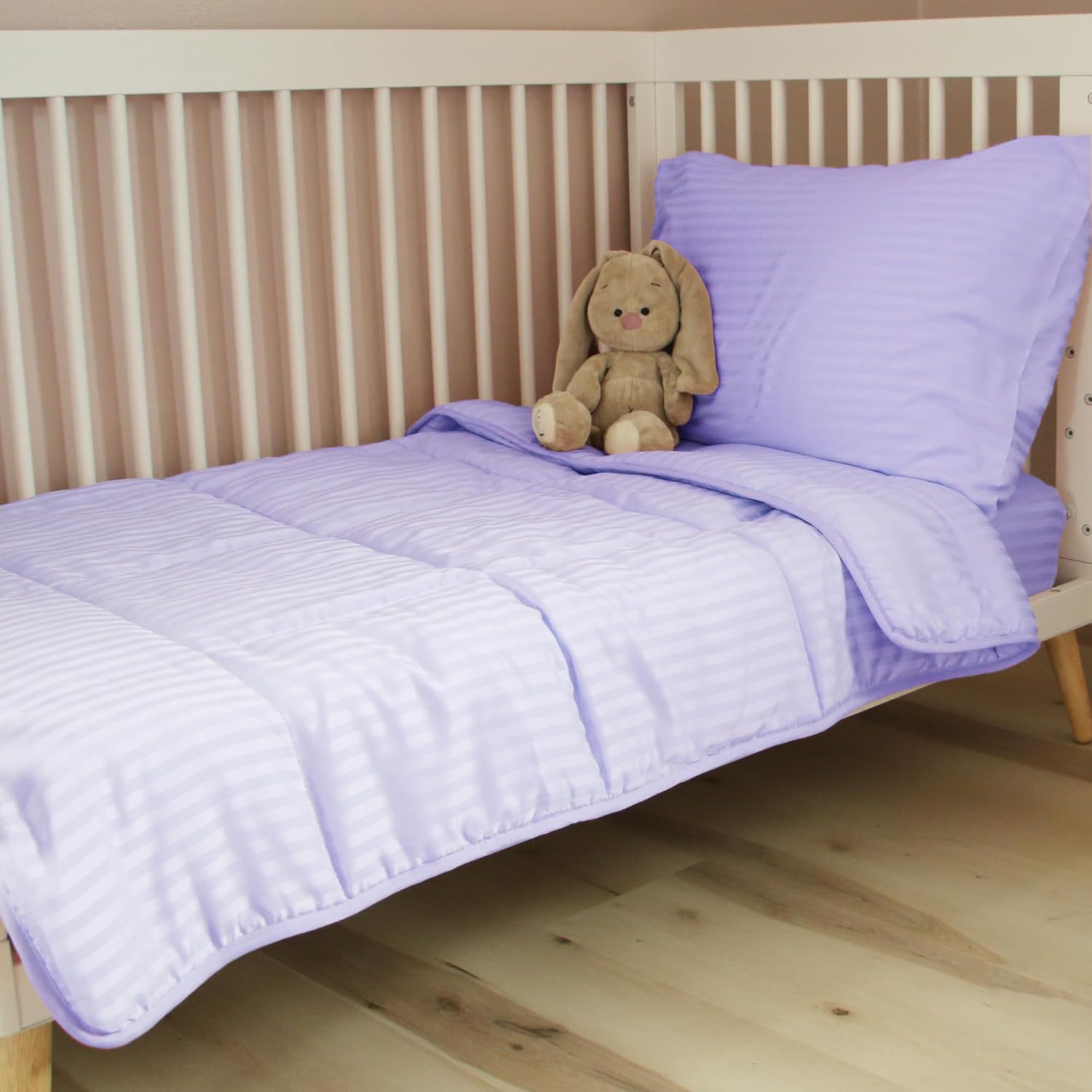 ZPECC Toddler Bedding Set - 4 Piece Soft Crib Bedding Set for Girls, Includes To...