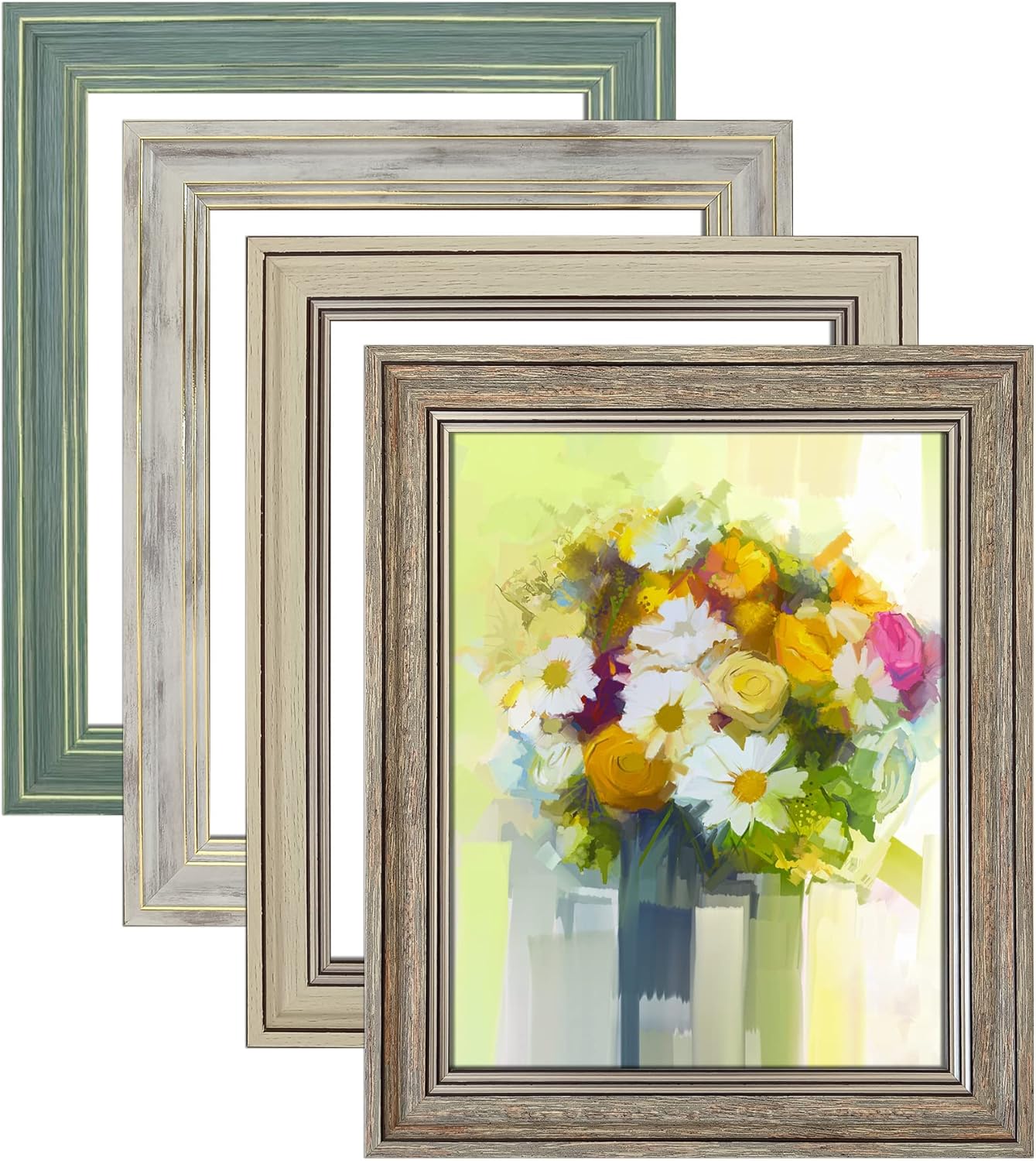 LUCKYLIFE 8x10 Picture Frame Set of 4, Rustic Farmhouse Picture Frames for Table...