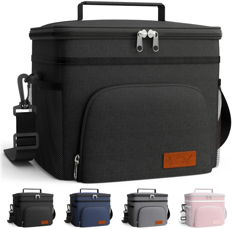 HOTOR Insulated Lunch Box for Men & Women - Leak-Proof Cooler Lunch Bag with 4 P...