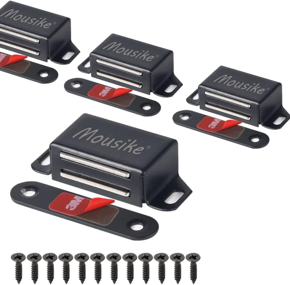 Mousike Cabinet Magnets 30lb Black Door Magnets with Strong Magnetic for Kitchen...
