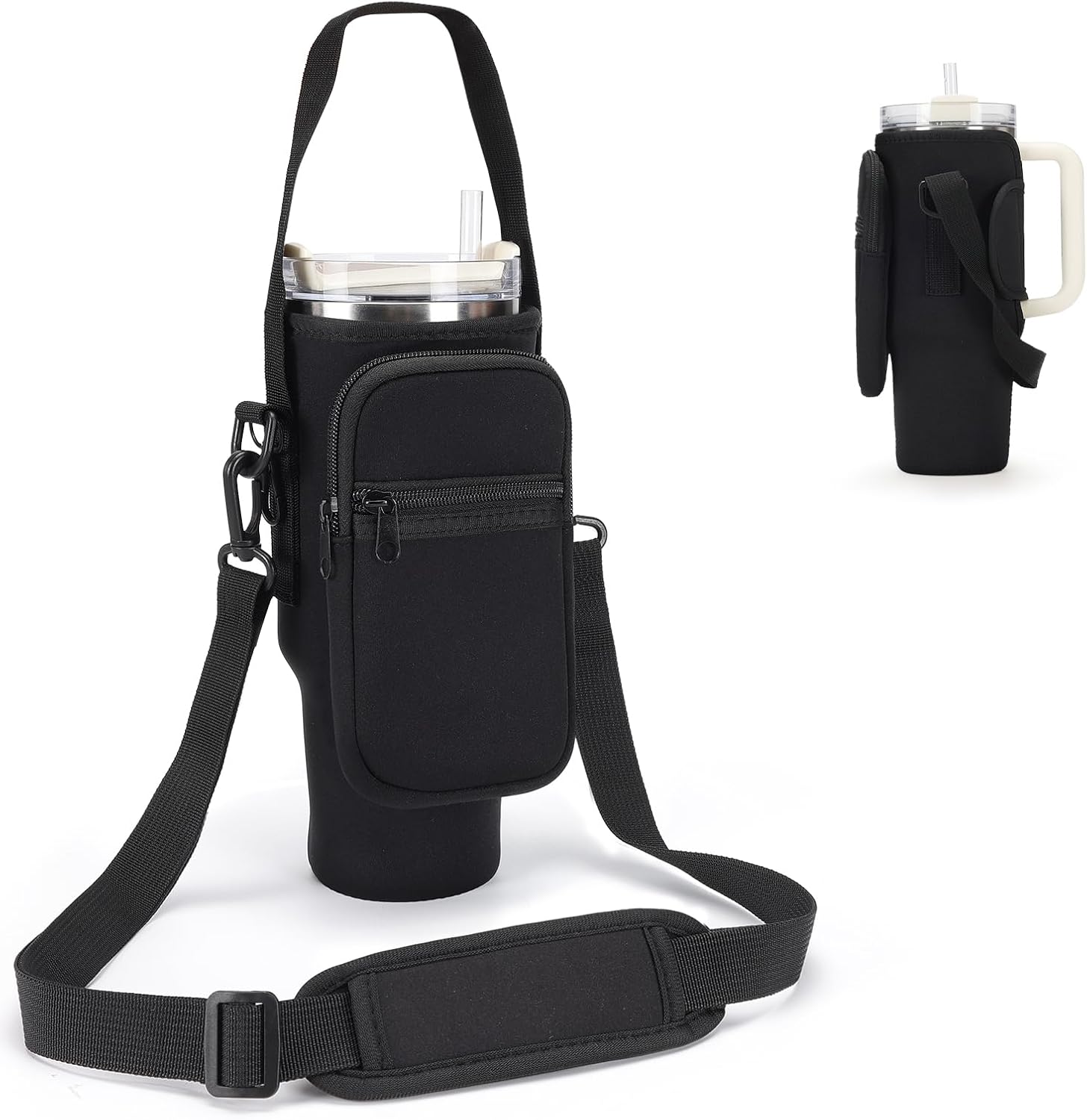 Water Bottle Carrier Bag for Stanley 40/30 oz Tumbler with Phone Pocket Neoprene...