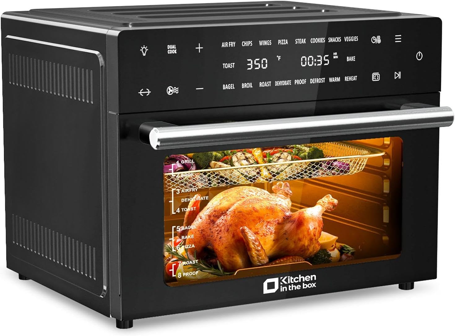 Kitchen in the box 32 QT Extra Large Toaster Oven Air Fryer Combo, 18-in-1 Conve...