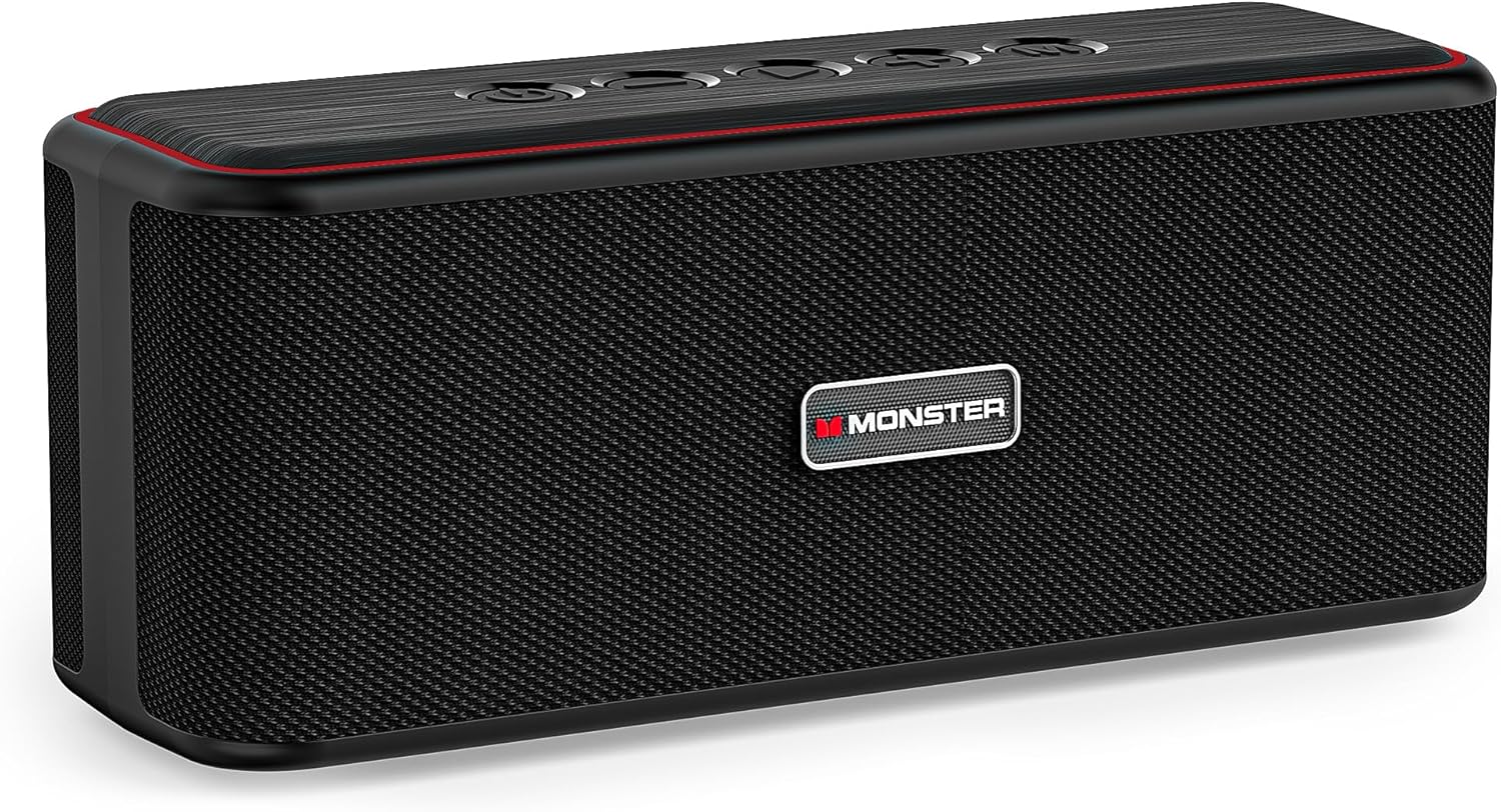 Monster Shock Plus Bluetooth Speaker, Portable Speaker with 30W Loud Stereo Soun...