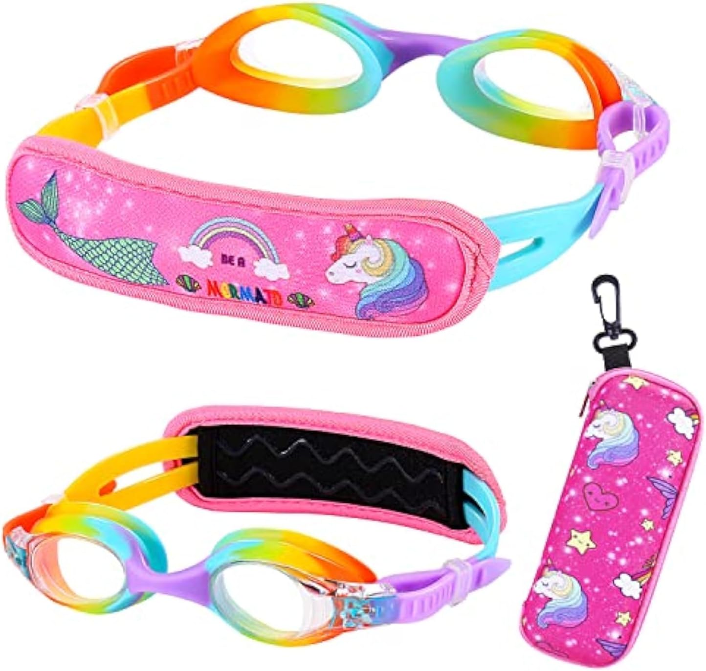 Kids Swim Goggles Age 2-6, Toddler Goggles No Hair Pull,Child Goggles Padded Hea...