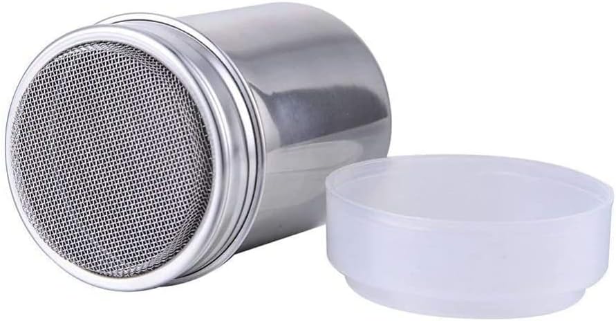 Zemolo Flour Sugar Salt Shaker, 7oz Stainless Steel Chocolate Shaker Icing Sugar...