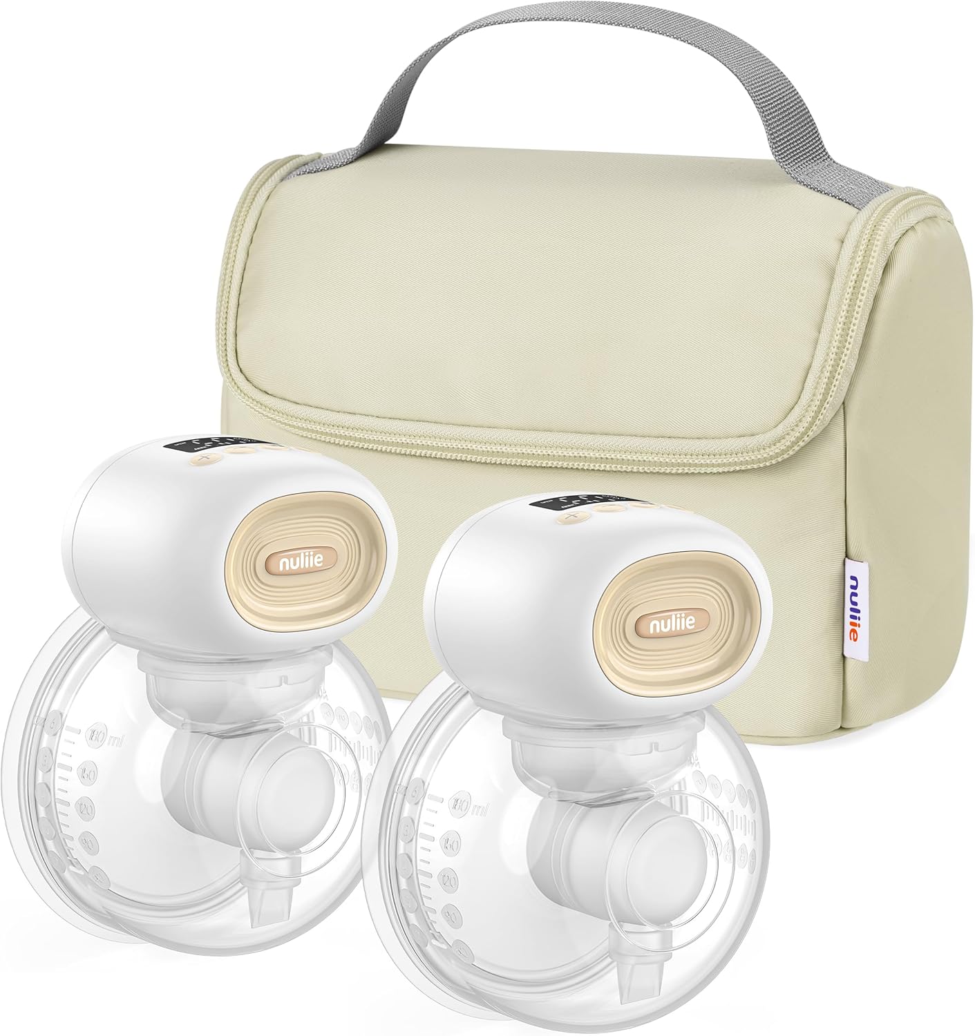 Nuliie Wearable Breast Pump Electrical with Storage Bag, LED Display, 4 Modes an...