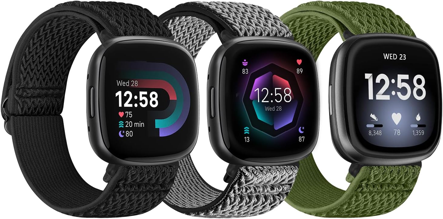 TumpCez Elastic Nylon Strap Compatible with Fitbit Versa 4/Fitbit Sense 2/Fitbit...