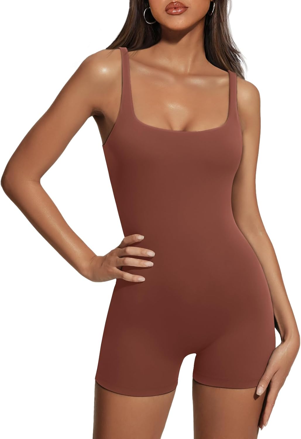 AUTOMET Womens Jumpsuits Shorts Rompers Workout One Piece Bodysuits Jumpers Yoga...