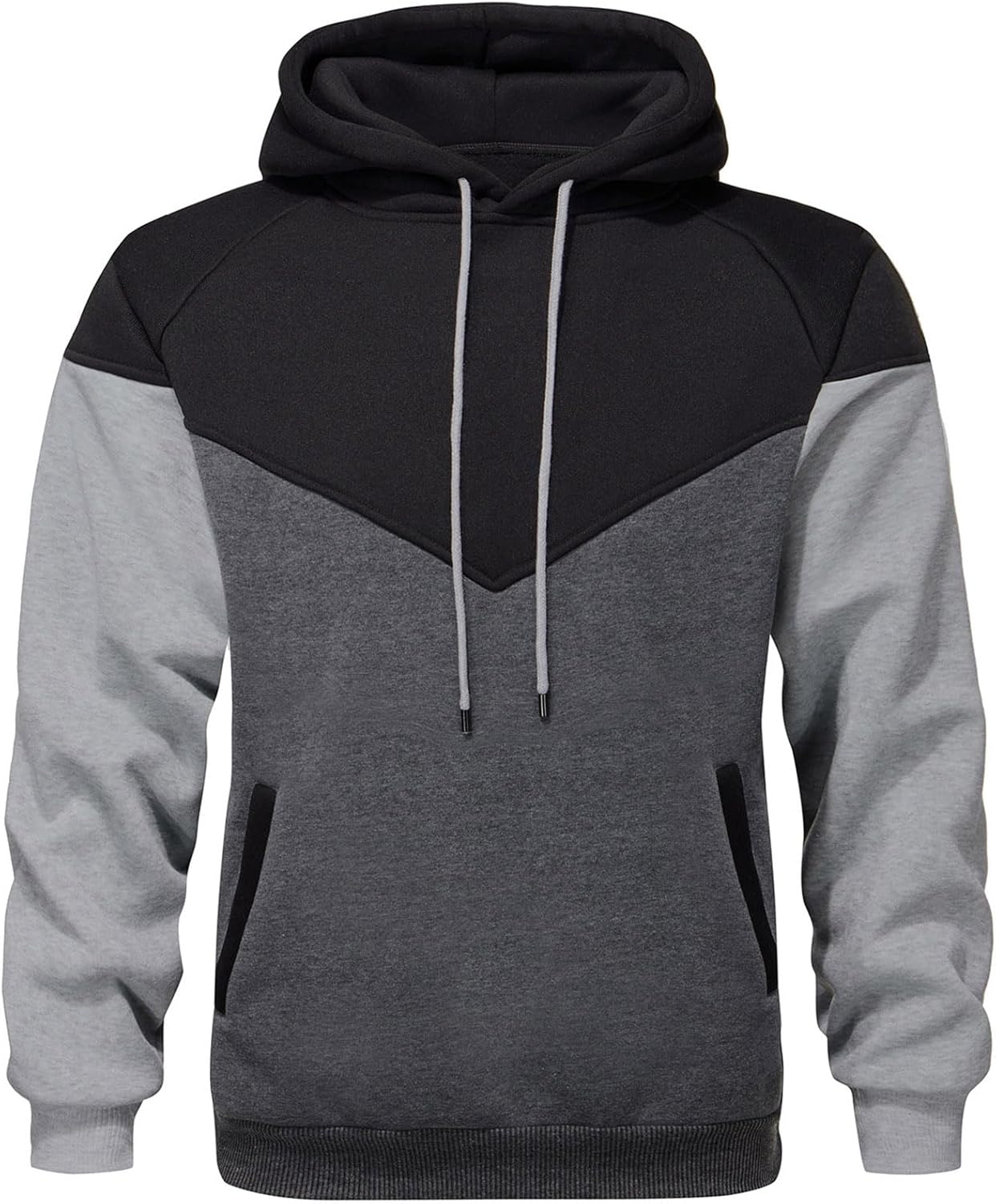 comefohome Mens Hoodie, Special Pullover Sweatshirts, Innovative Color Block Hoo...