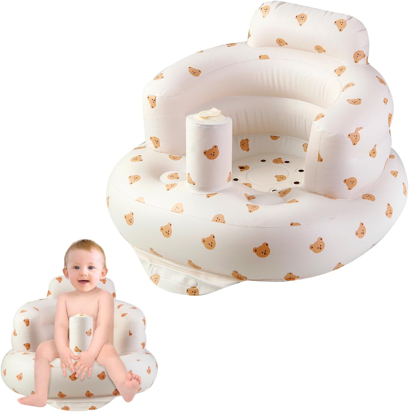 PandaEar Inflatable Baby Seat for 3 Months+, Inflatable Infant Chair Toddler Flo...