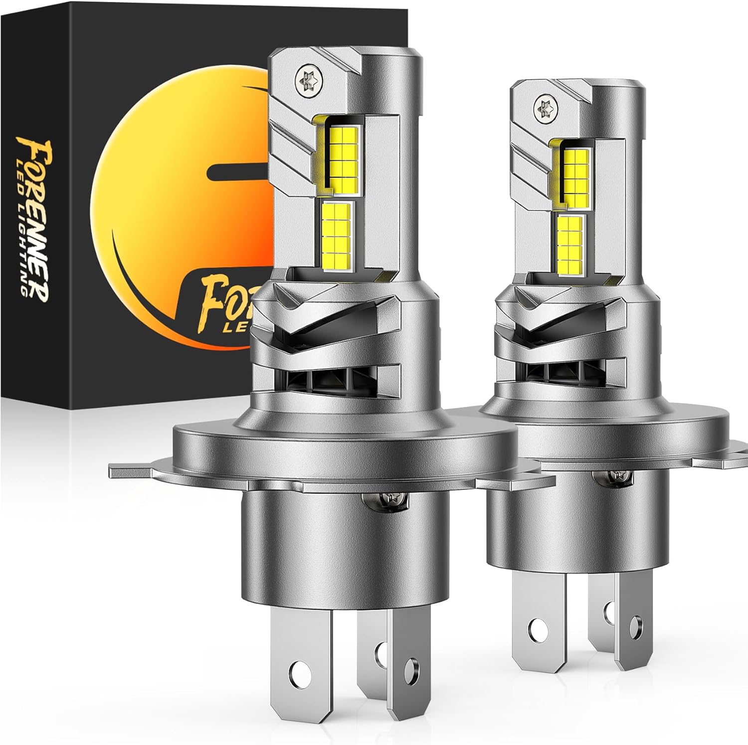forenner H4 Light Bulb, 1:1 Size Super Bright 30000 Lumens, H4 Bulbs with Turbof...