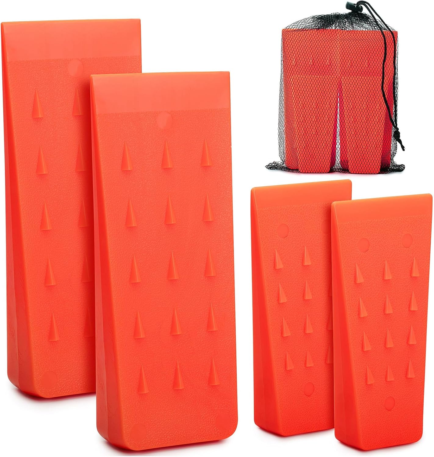 UNCO- Tree Felling Wedges with Spikes, 4Pack, 5.5" & 8" Wedges with Storage Bag,...