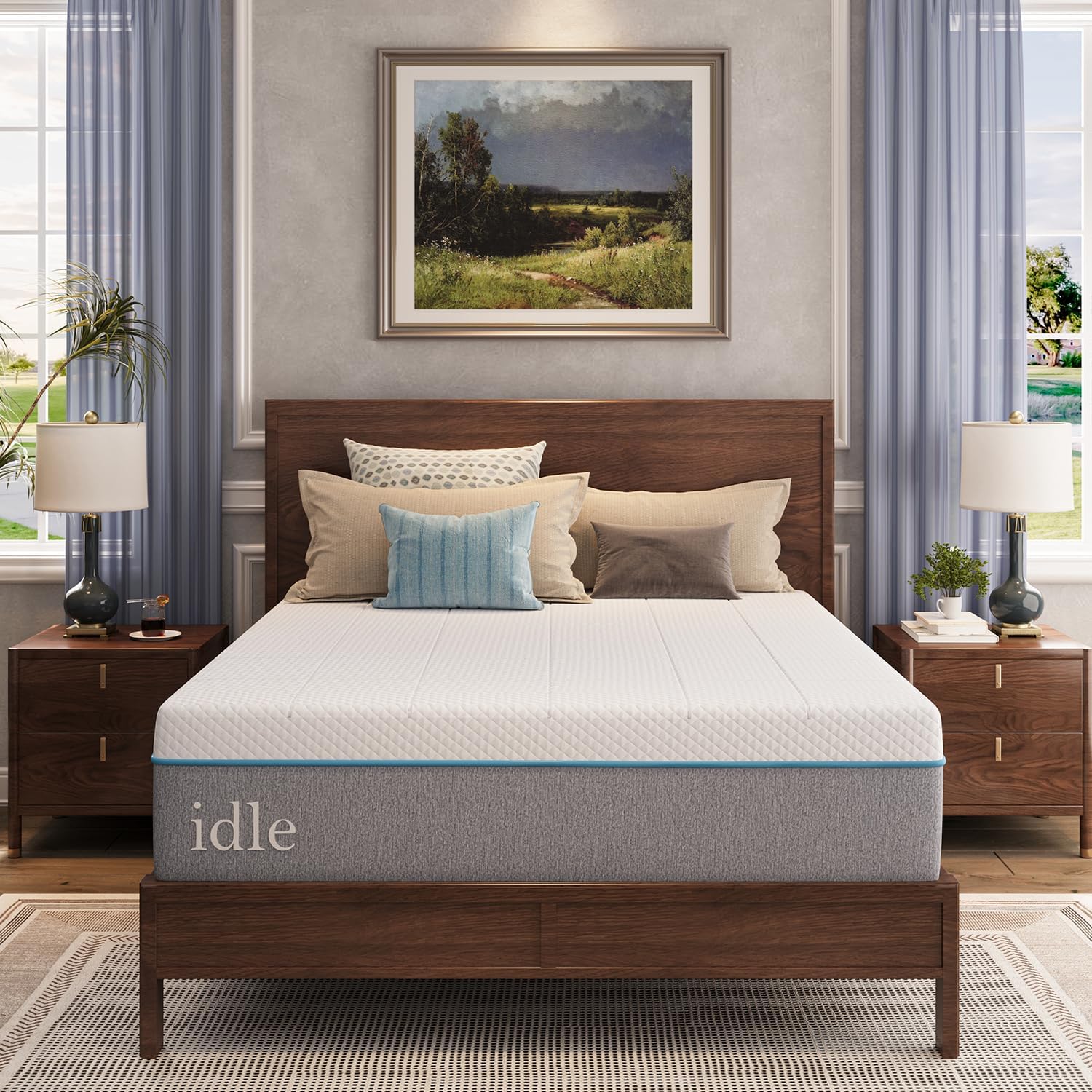 Queen Mattress 14 Inch Cooling Memory Foam, Fiberglass Free, Mattress Bed in a B...