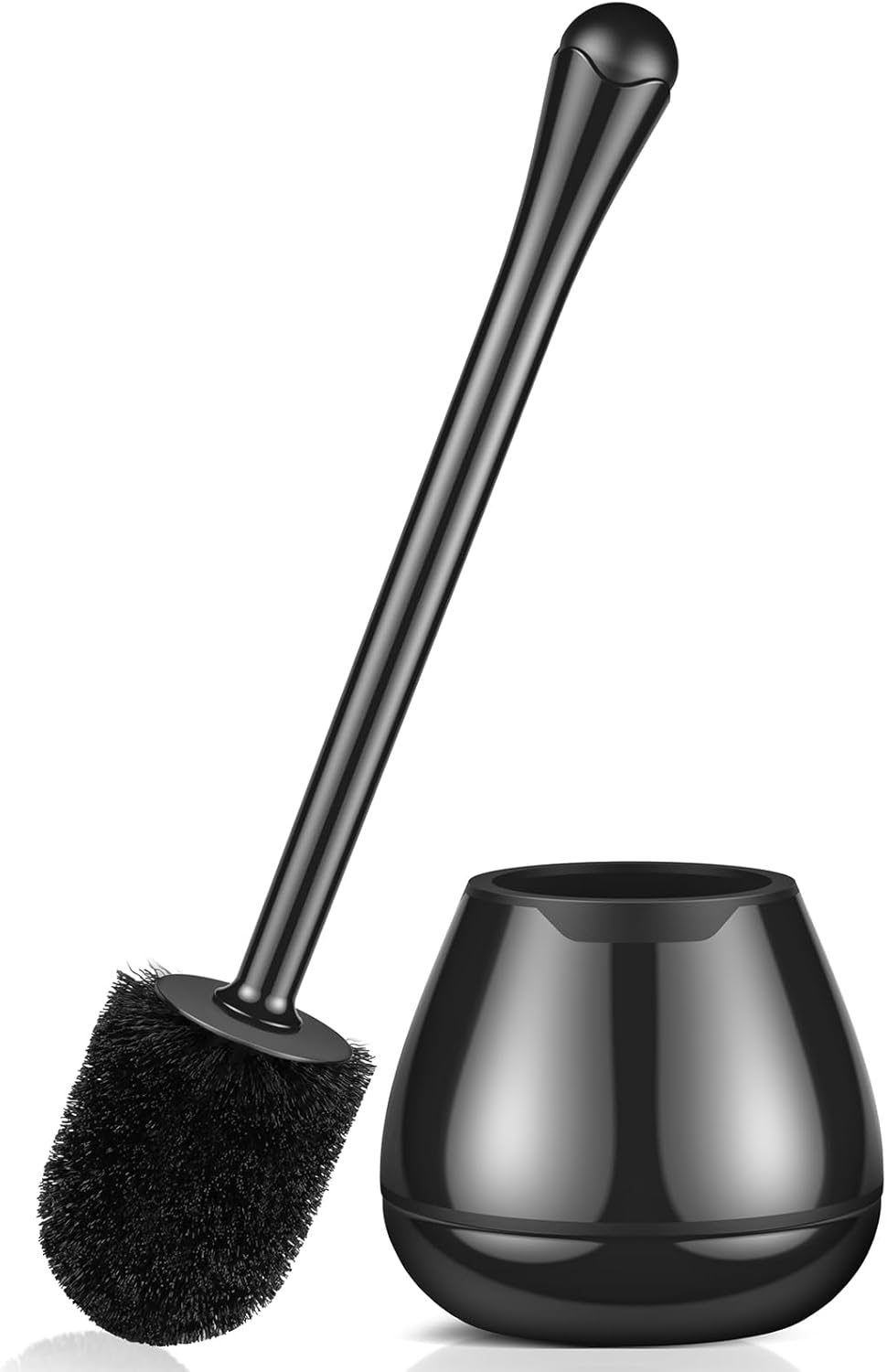Toilet Brush and Holder, Toilet Bowl Brush and Holder with Long Handle, Plastic...