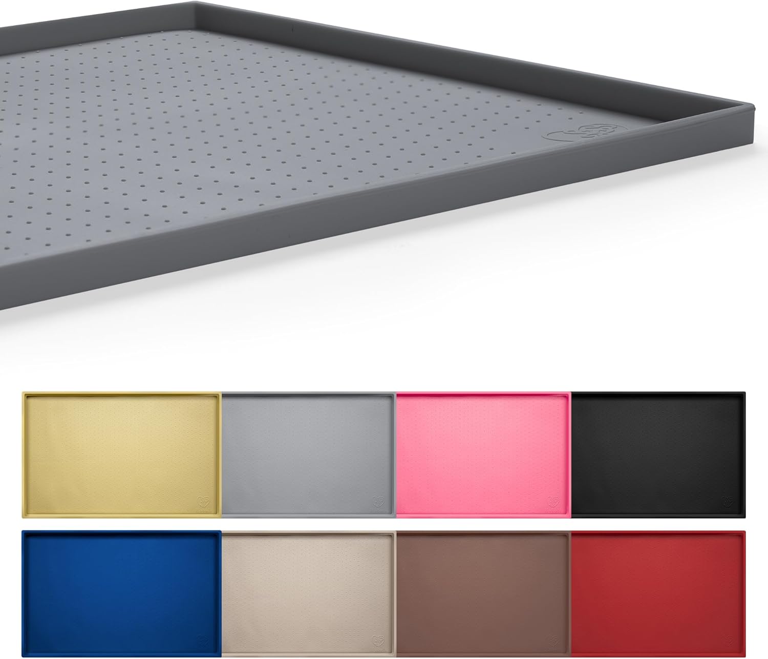 Hubulk Dog Feeding Mat,100% Waterproof Food Grade Silicone Pet Food and Water Bo...