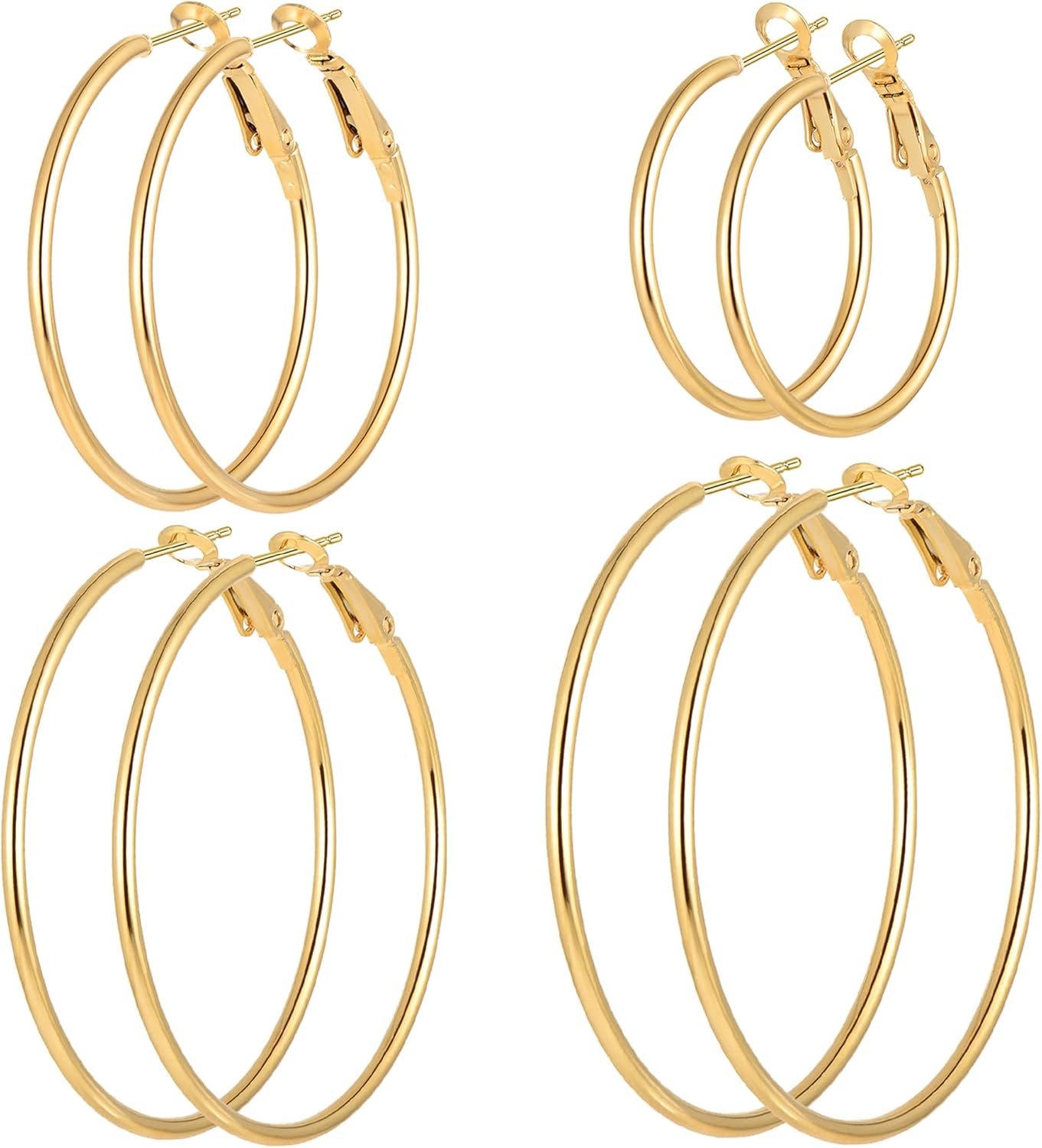 Stainless Steel Gold Hoops Silver Hoop Earrings Hypoallergenic Hoop Cartilage Pi...