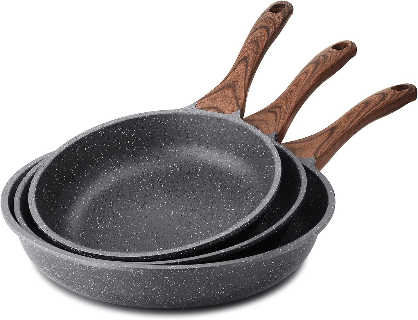SENSARTE Nonstick Frying Pan Skillets, Swiss Granite Coating Omelette Pans, Heal...