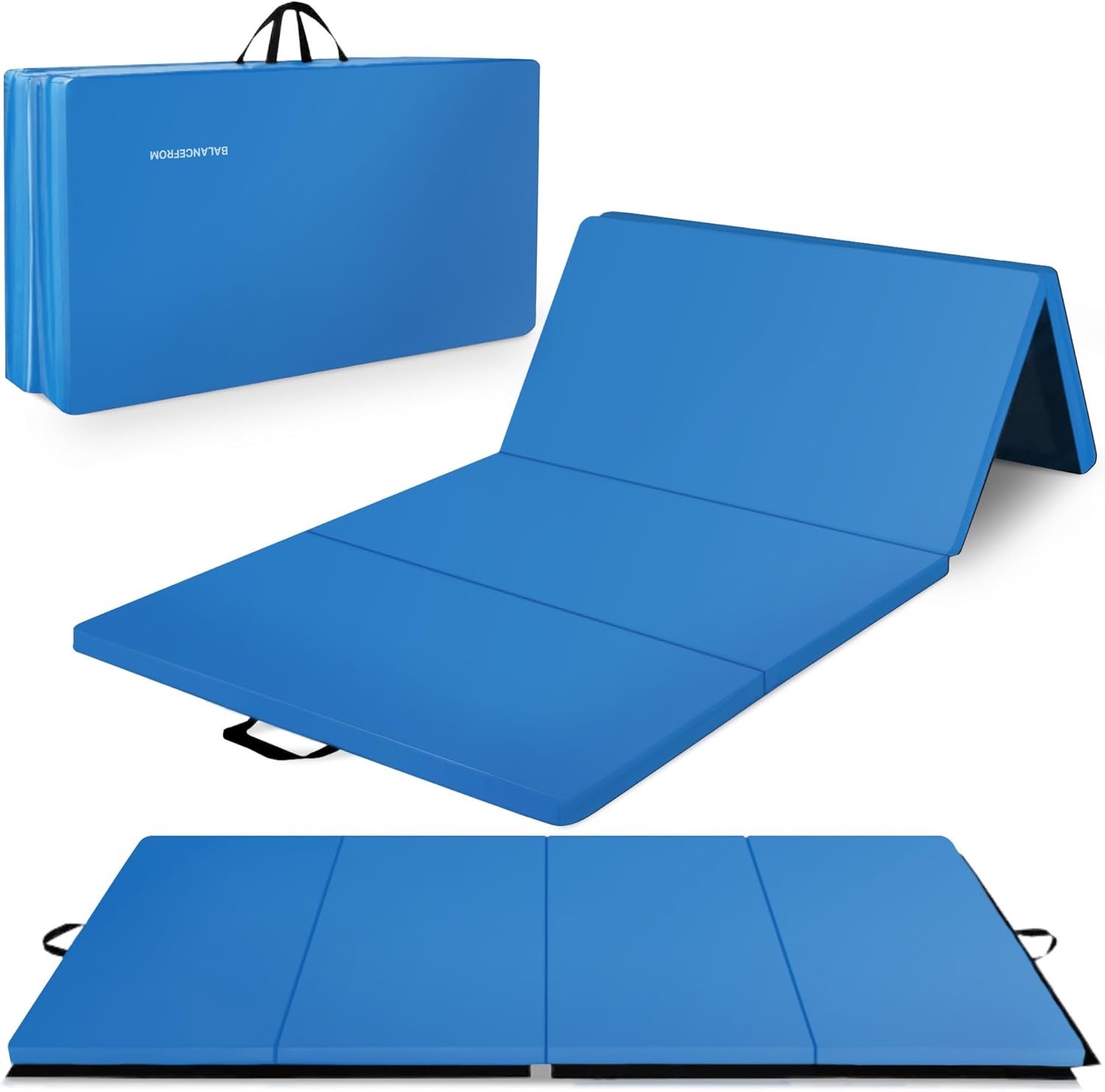 BalanceFrom Folding Gymnastics Mat, Home Gym Floor Tumbling Equipment, 4' x 10'...
