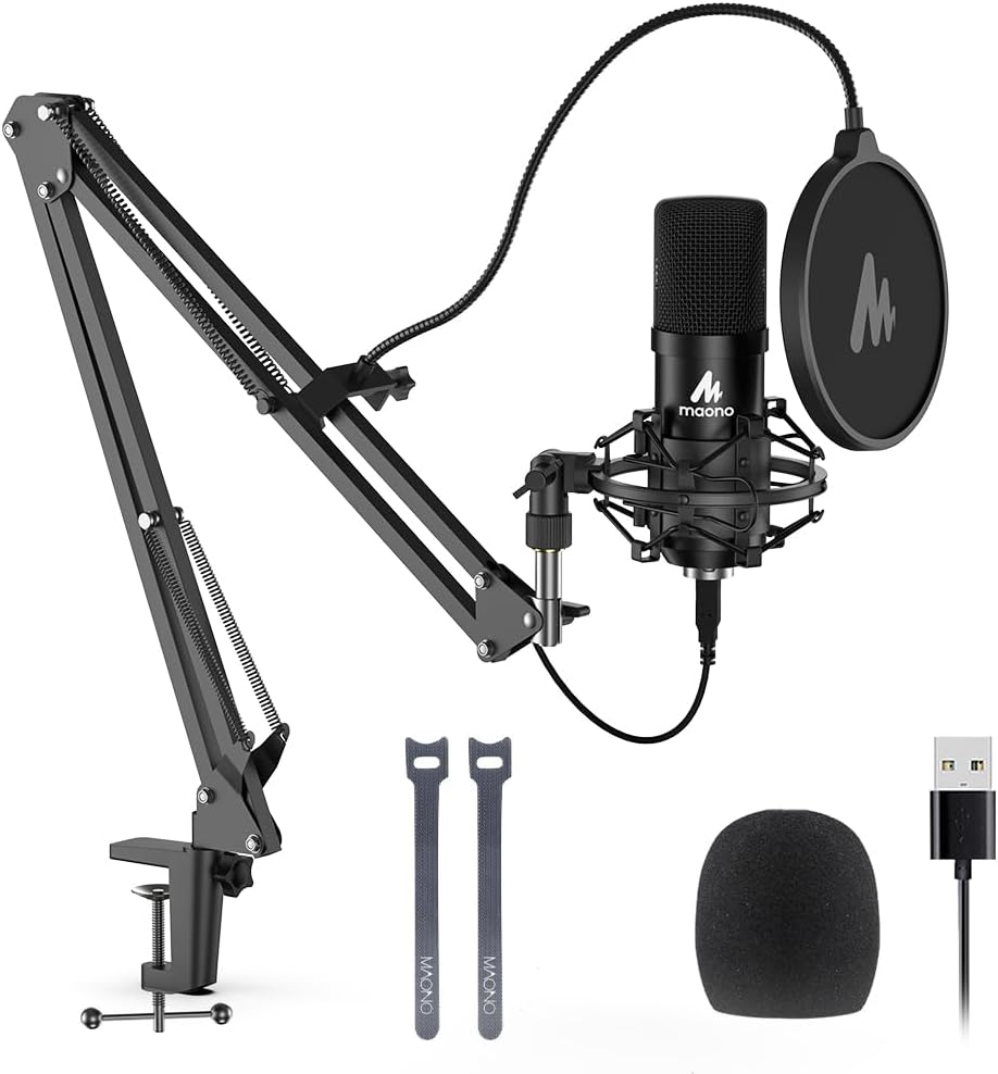 USB Microphone, MAONO 192KHZ/24Bit Plug & Play PC Computer Podcast Condenser Car...