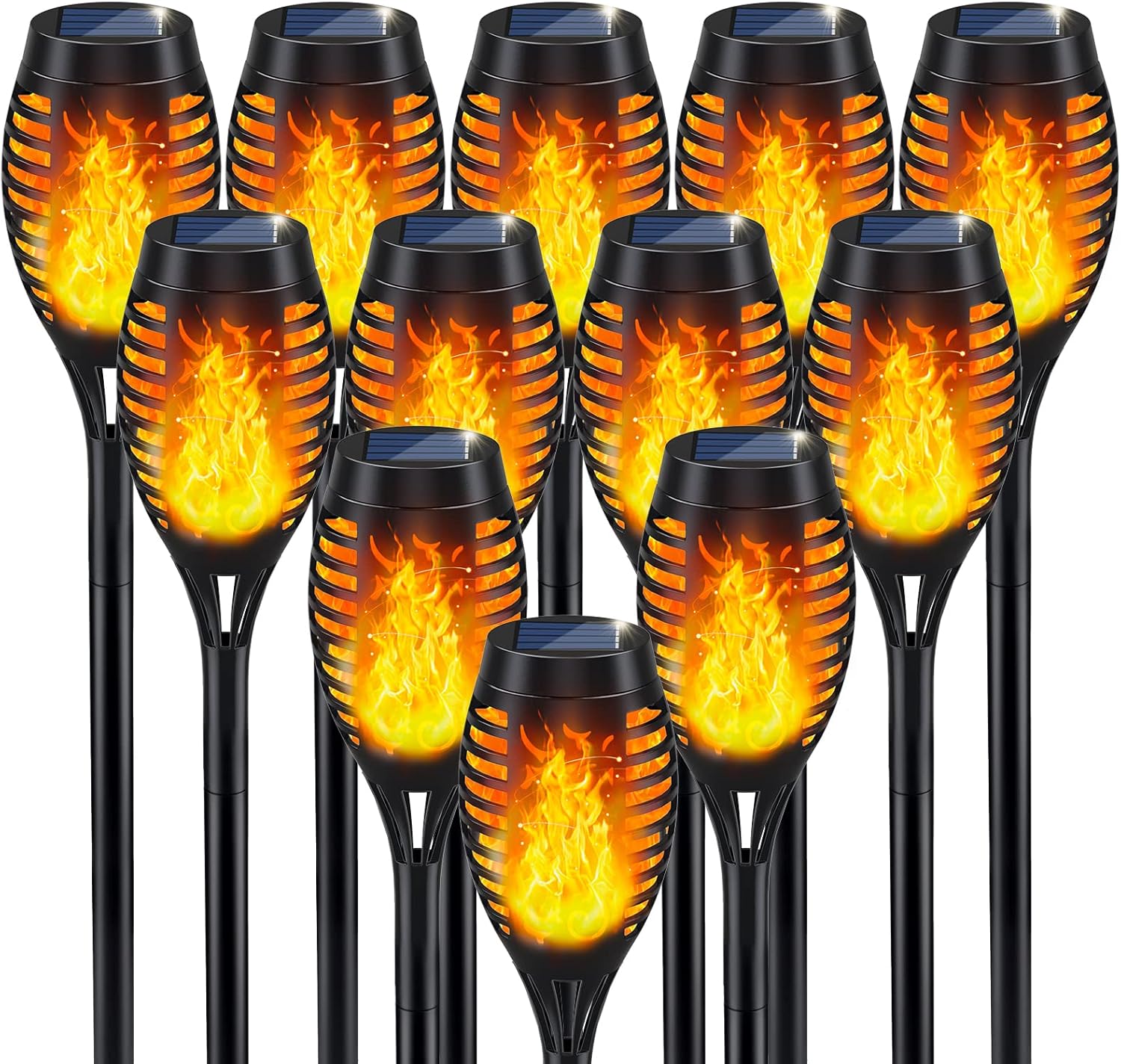IkeeRuic Solar Flame Torch Lights for Outdoor Decor, 12Pack Outdoor Lights Solar...
