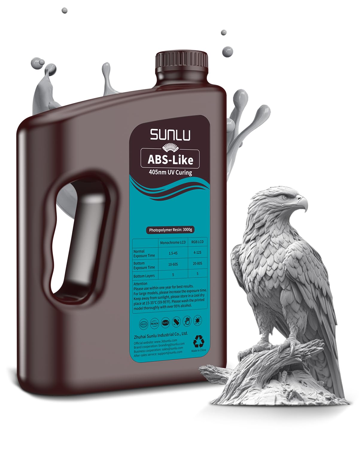 SUNLU 3000G ABS Like Resin for 3D Printer, 405nm UV Curing Photopolymer Rapid 3D...