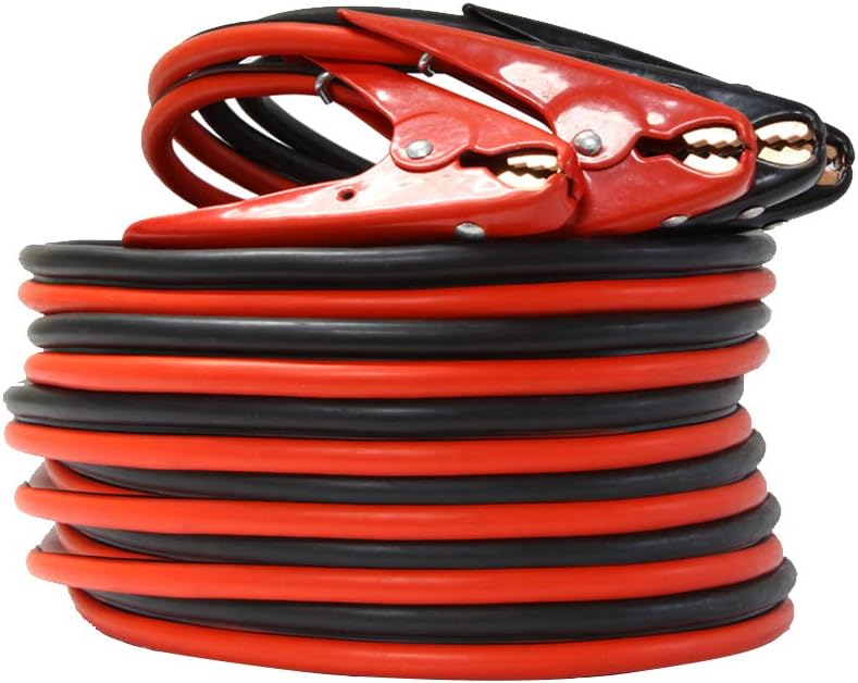 A ABIGAIL Heavy Duty Jumper Cables, Booster Cables 1 Gauge 800A 25 Ft Booster Ju...