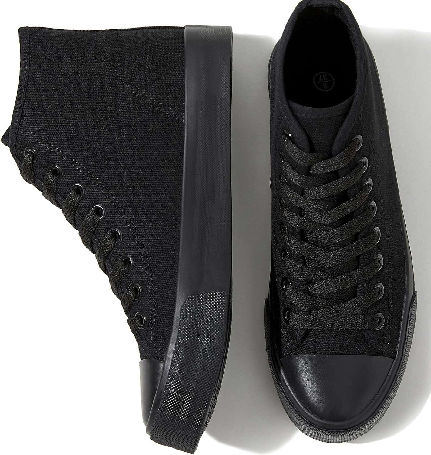 Uoidru High Top Sneakers for Women Canvas Shoes White Canvas High Tops Women Cas...