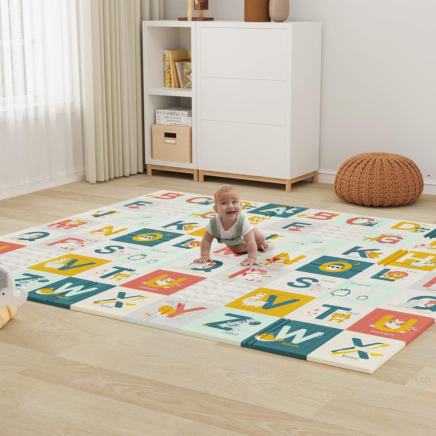Dripex Baby Play Mat, 197×177×1.5cm Large Foam Crawling Playmat, Extra Thick Fol...