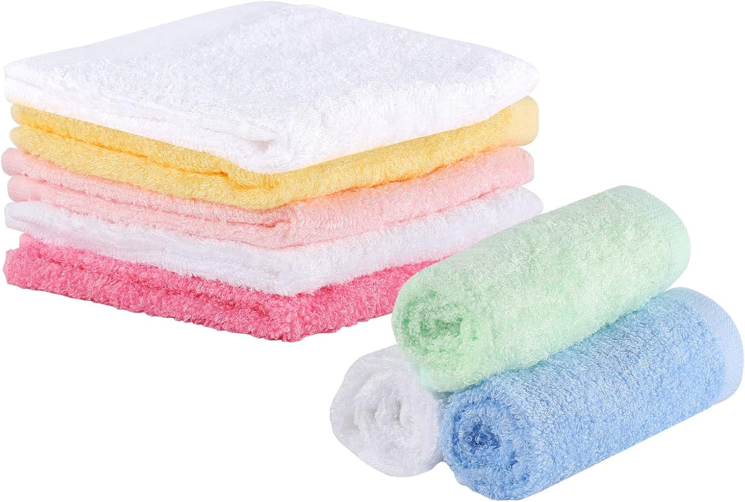 Lanjue 8 Pack Flannel Face Cloth, 10 x 10 inch Soft Bamboo Face Cloth Face Towel...