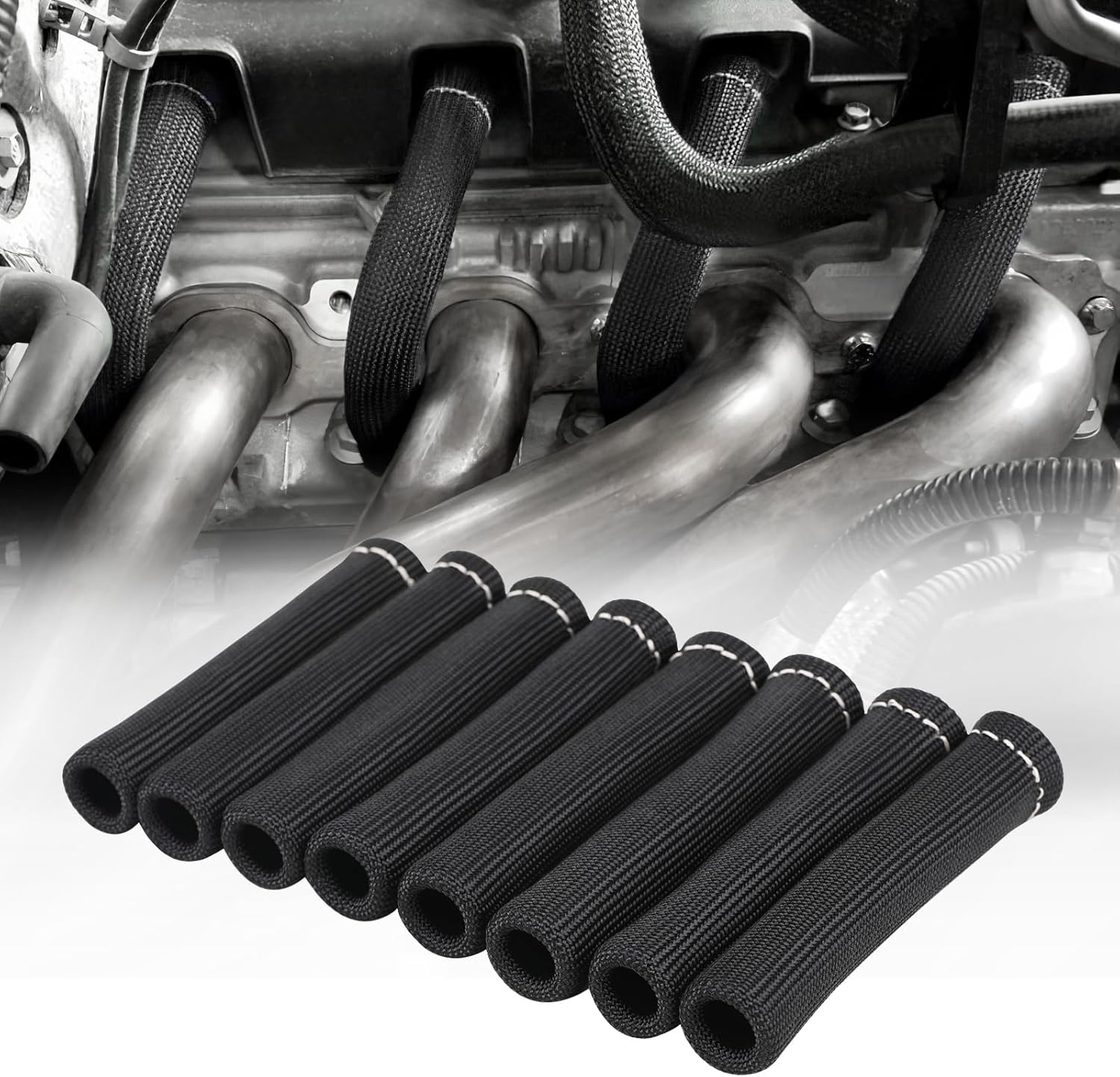 Spark Plug Wire Heat Shield Sleeve 2500° Spark Plug Boot Protector Wire Boots Wr...
