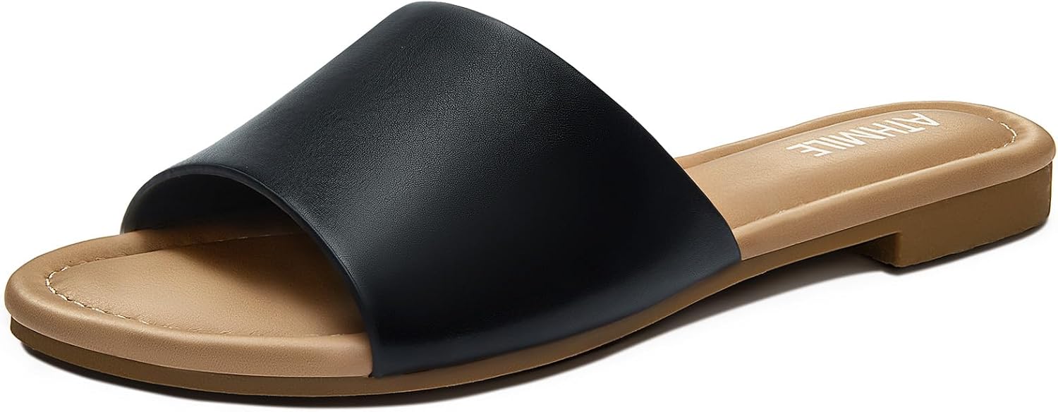 ATHMILE Sandals for Women 2025 One Band Womens Sandals Dressy Open Toe Flats Sum...