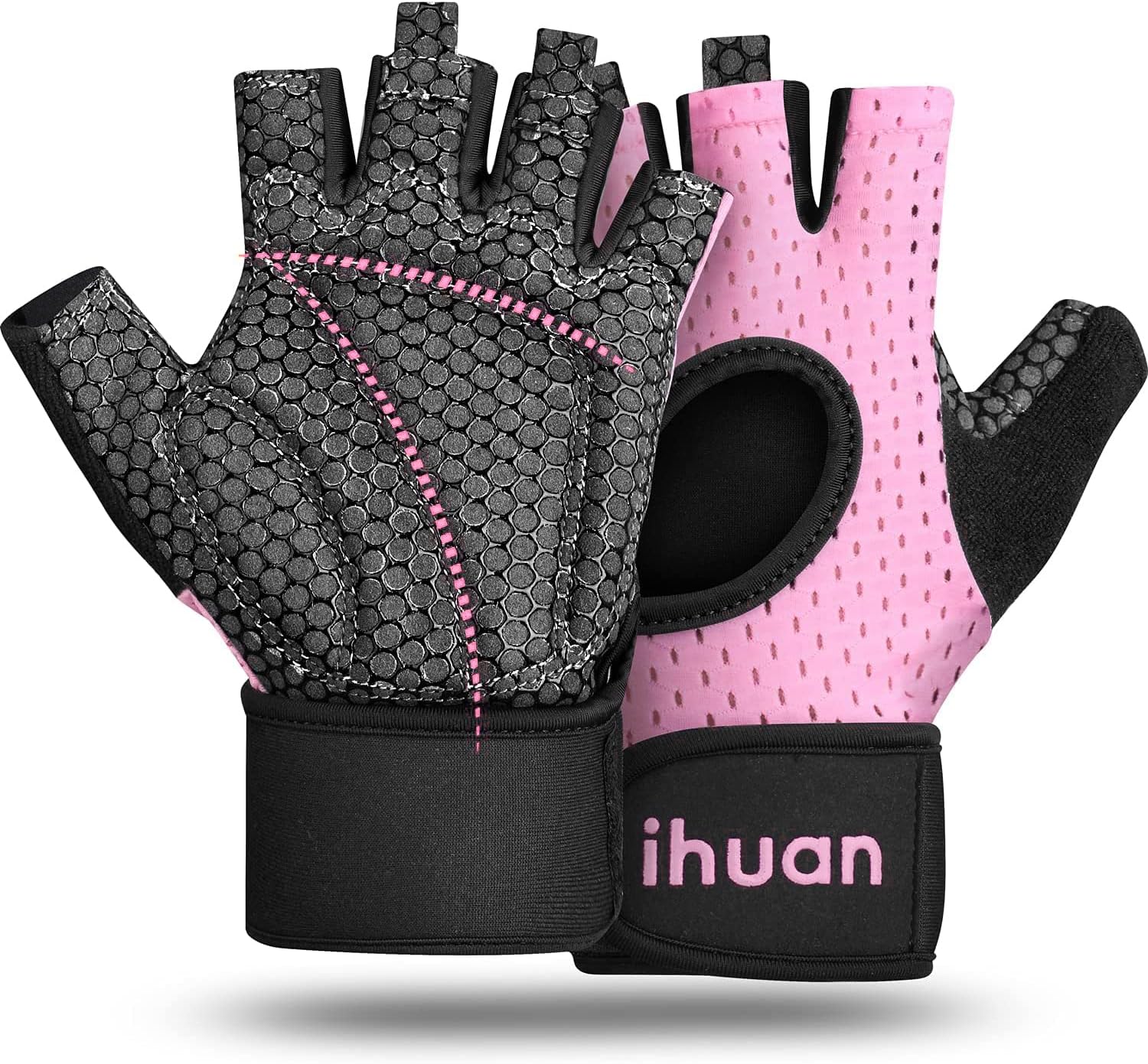 ihuan Breathable Weight Lifting Gloves: Fingerless Workout Gym Wrist Support | E...