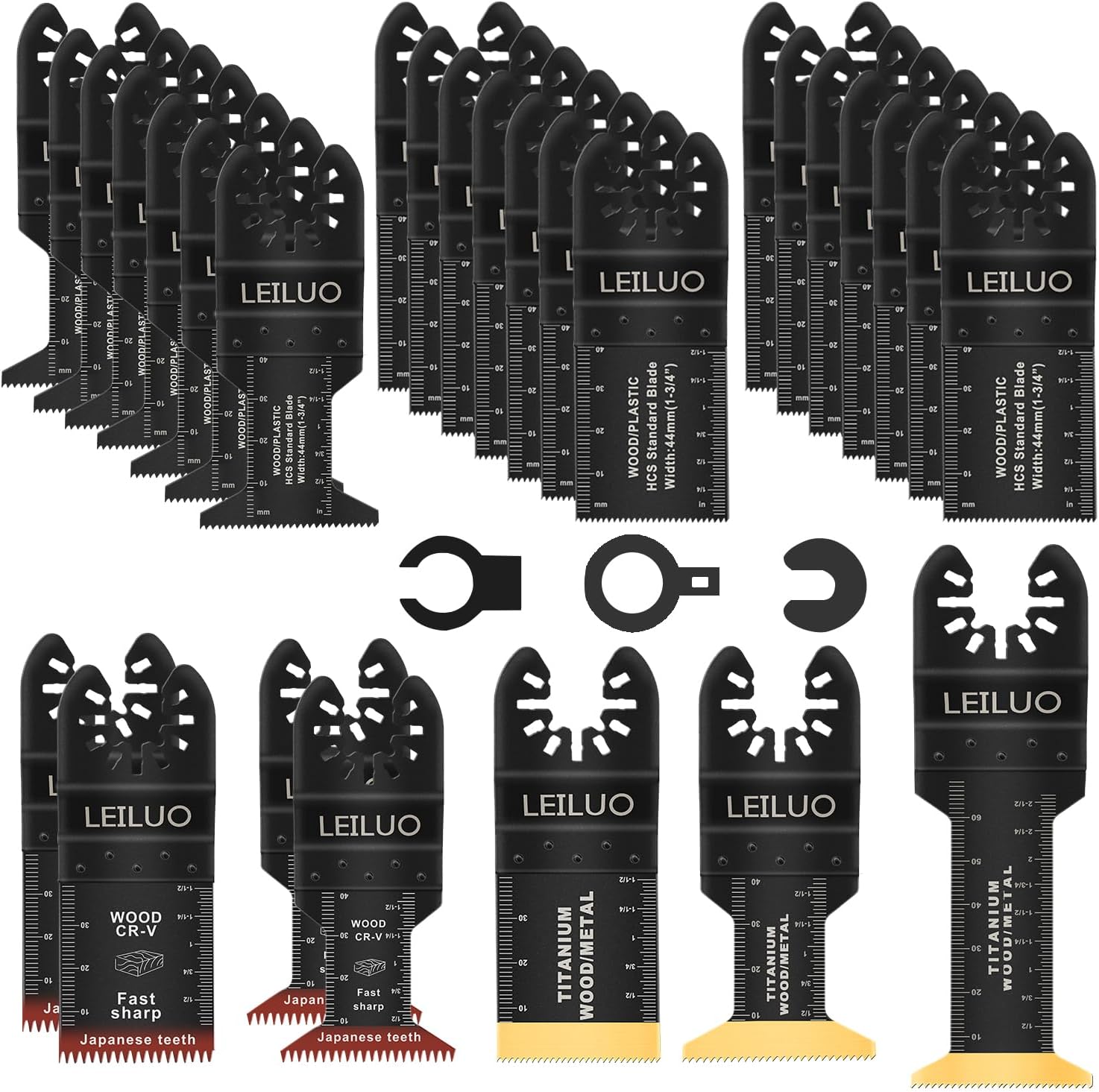 LEILUO 32 Pcs Oscillating Multi Tool Accessories Kits for Wood Nails Drywall Cut...