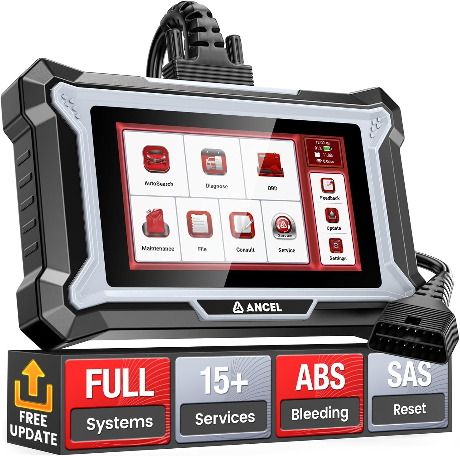 ANCEL DS200 All Systems OBD2 Scanner for ABS, SRS, Transmission Diagnostic, 15+...