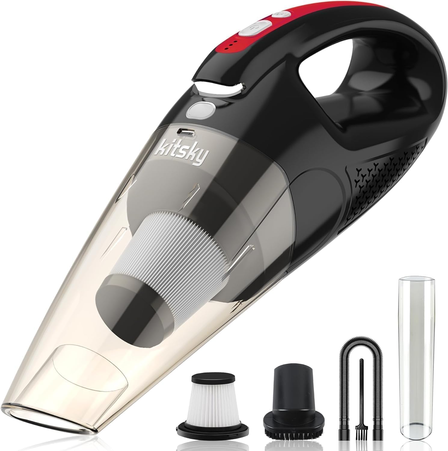 kitsky Handheld Vacuum - Car Vacuum Cleaner Cordless with Powerful Suction, Port...